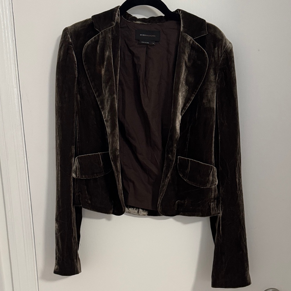 BCBGMaxAzria Rich Brown Velvet Blazer